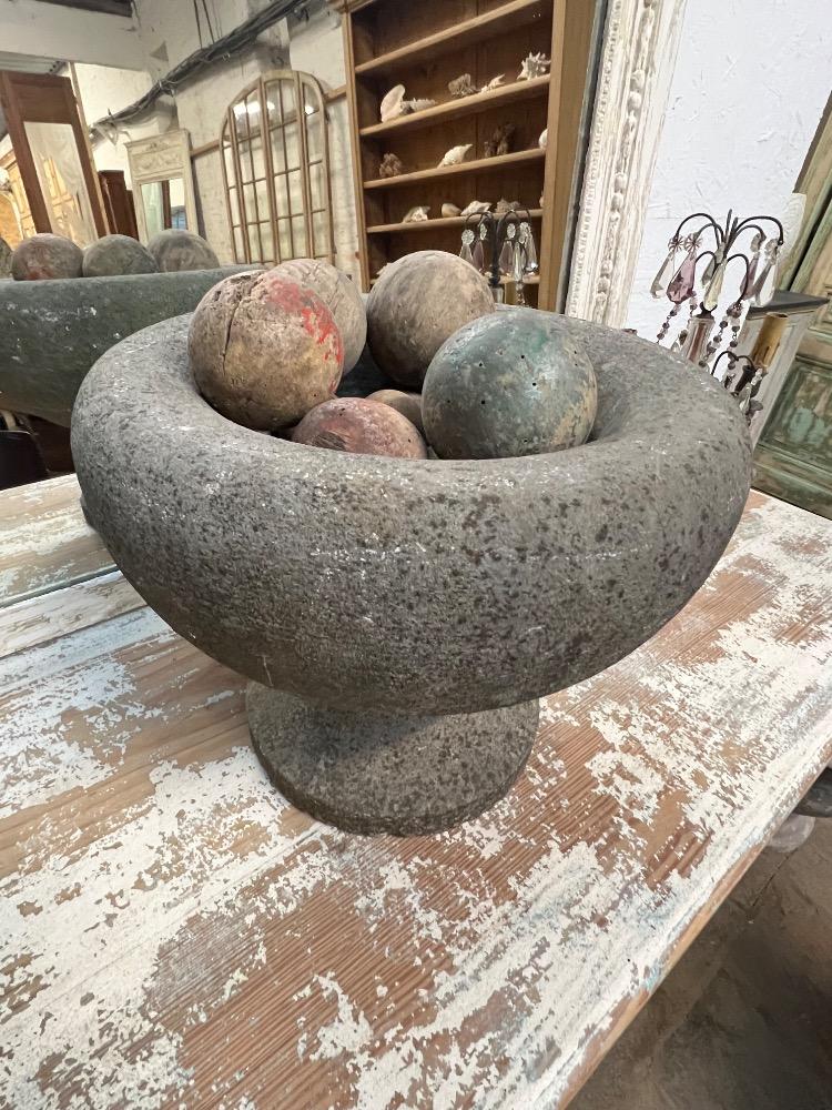 Antique stone bowl, 19th century 