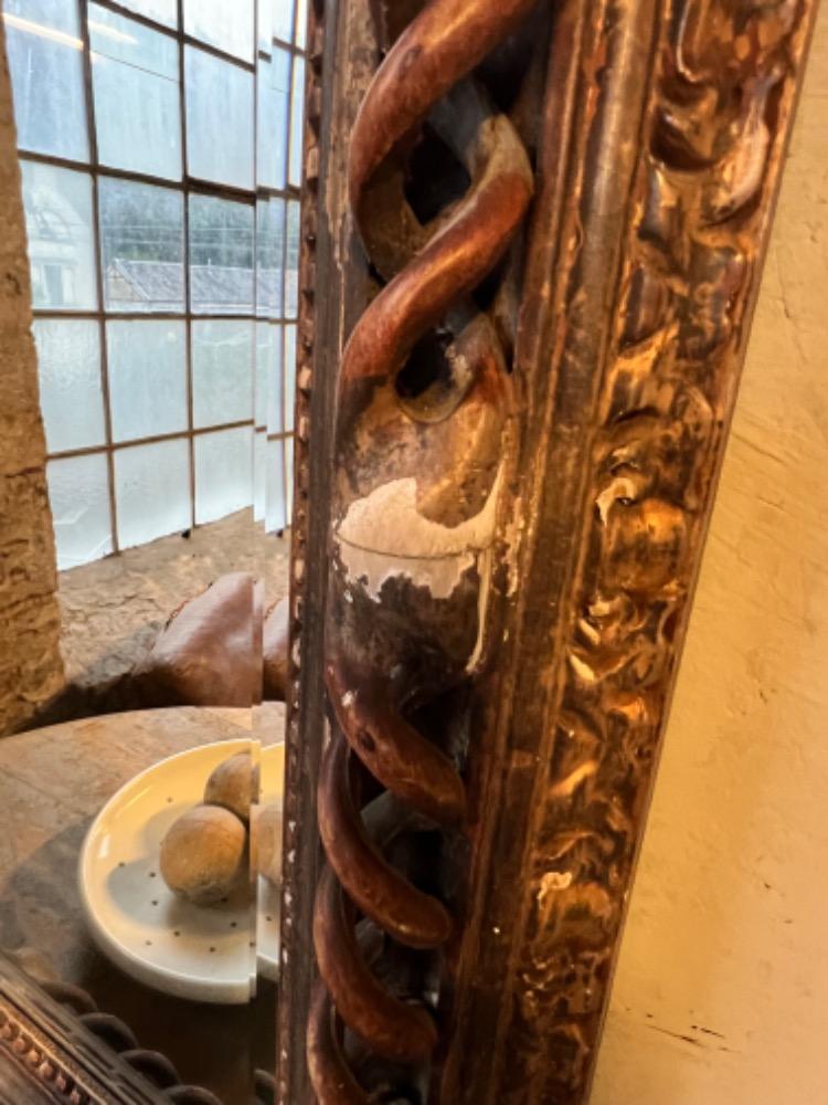 Barley Twist wooden mirror, mid-20th century