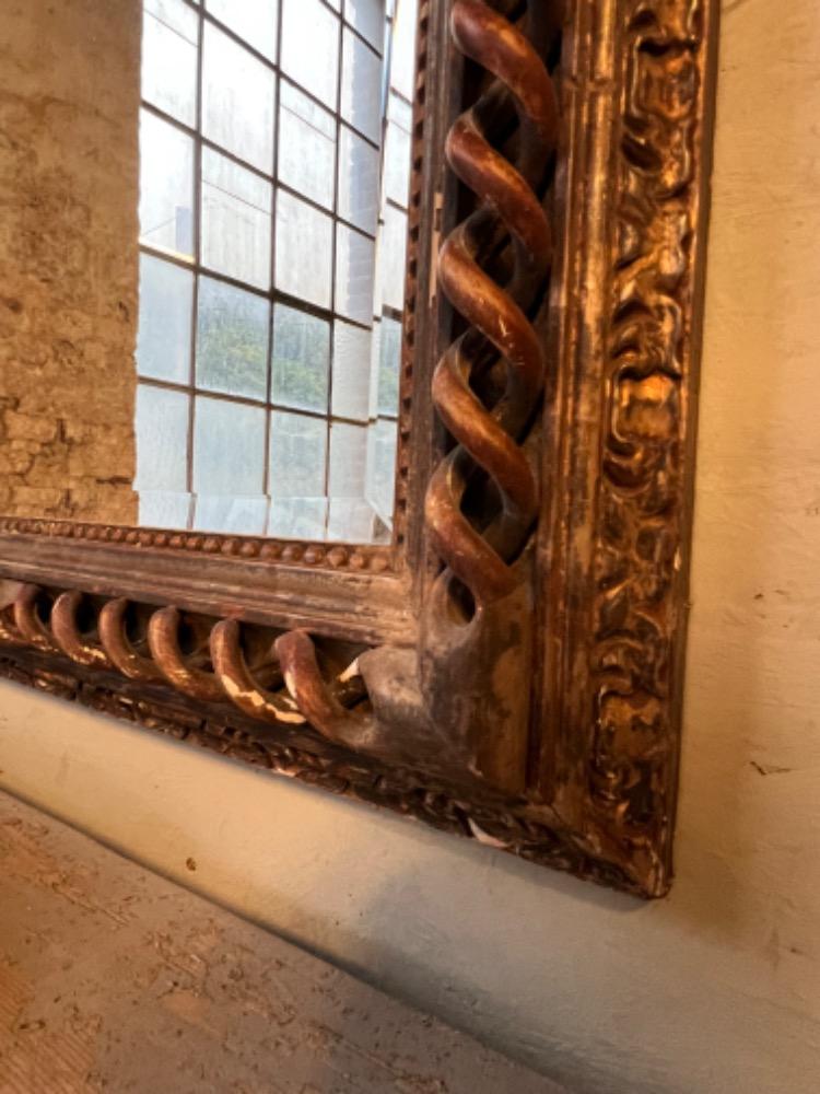 Barley Twist wooden mirror, mid-20th century