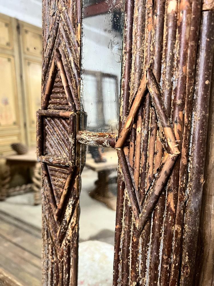 Folk Art wooden mirror, early 20th century 