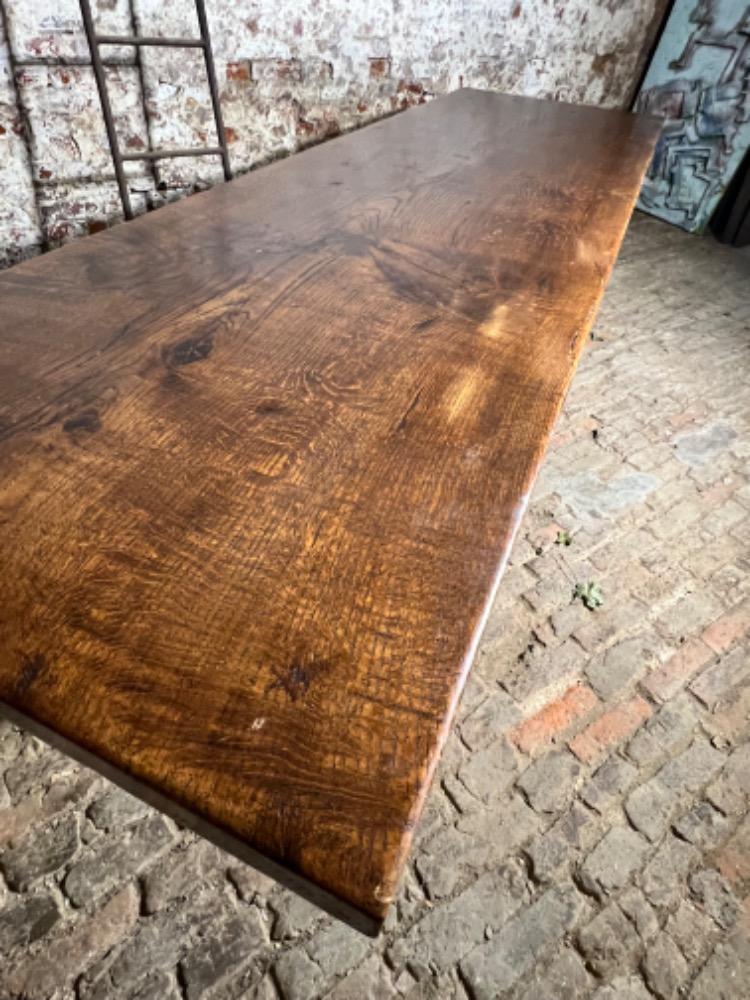 Large community oak table, mid-20th century 