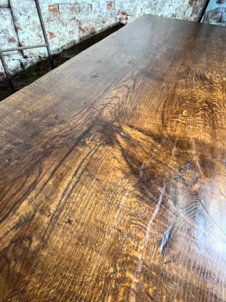 Large community oak table, mid-20th century 