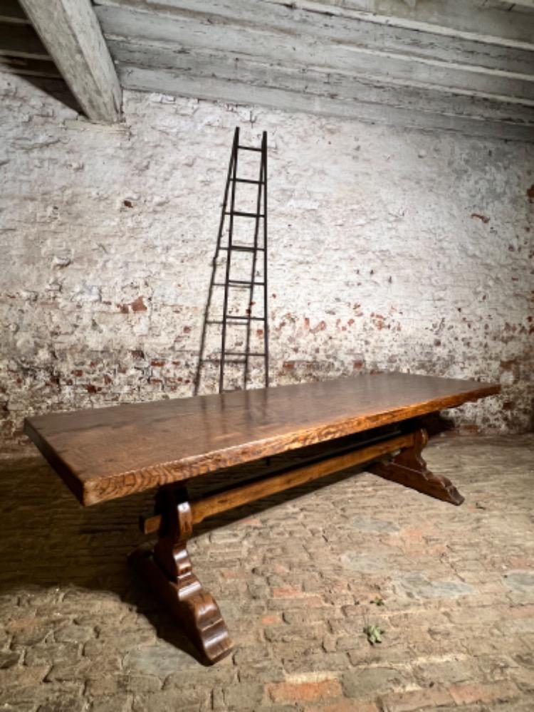 Large community oak table, mid-20th century 