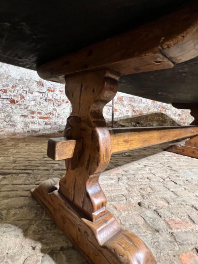 Large community oak table, mid-20th century 