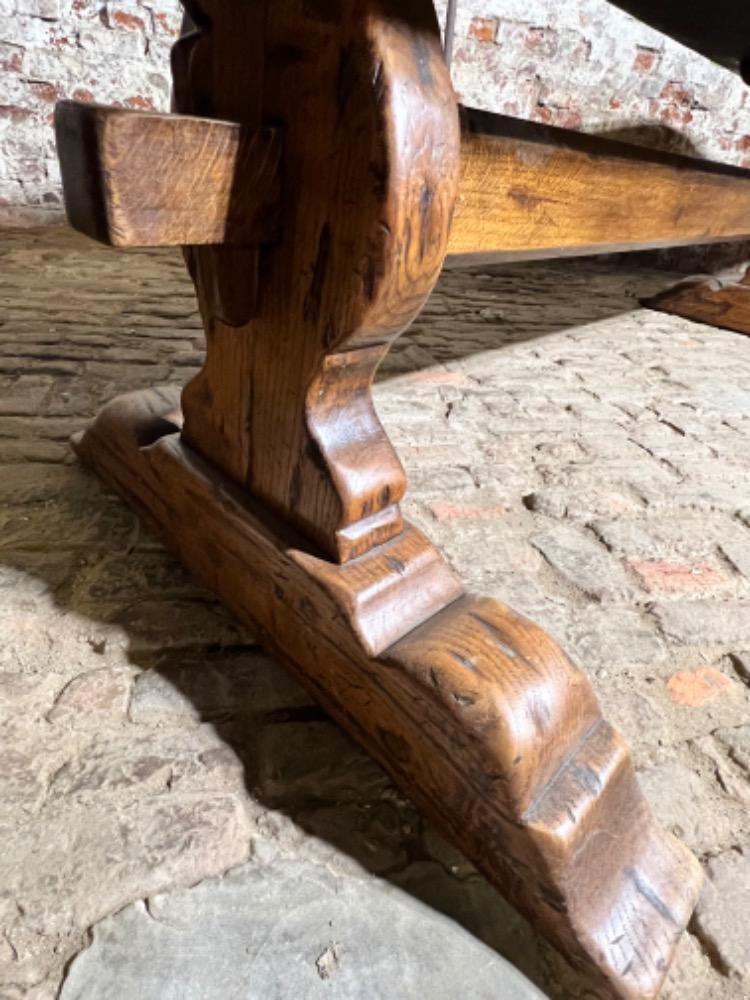 Large community oak table, mid-20th century 