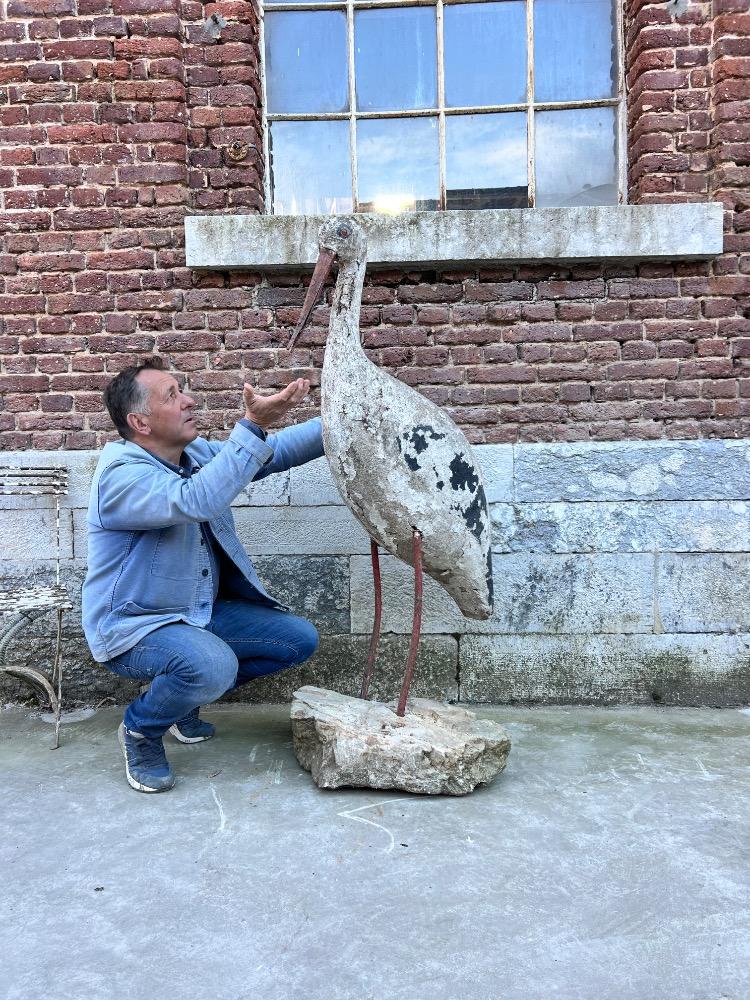 Large concrete stork, early 20th century 