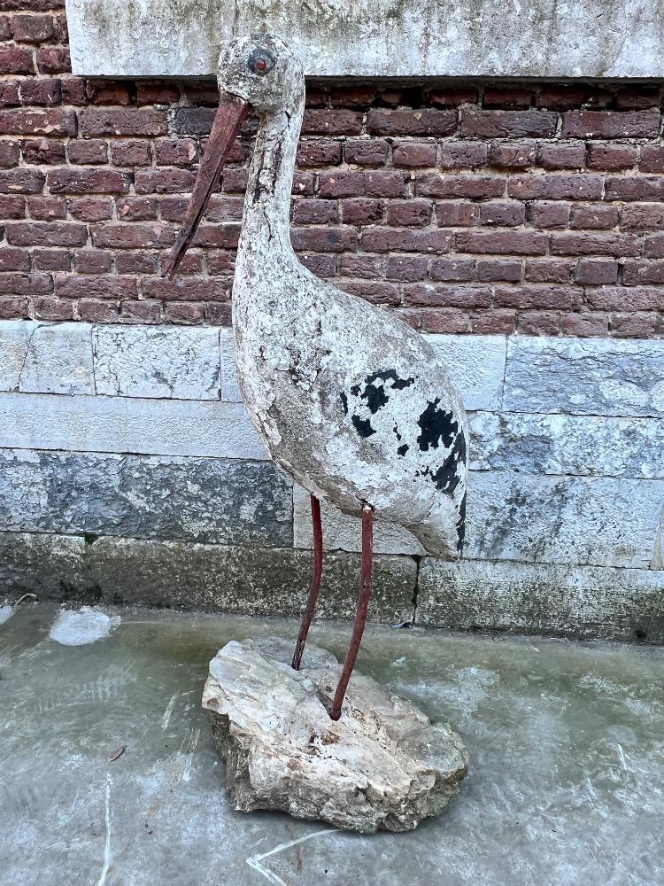 Large concrete stork, early 20th century 