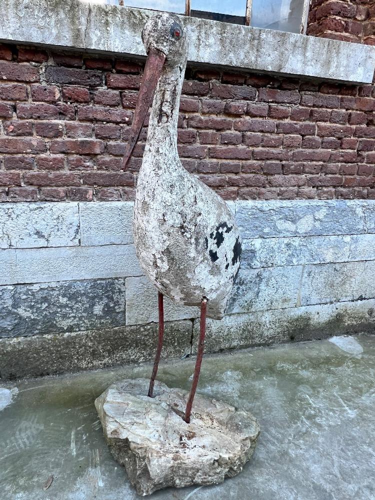 Large concrete stork, early 20th century 