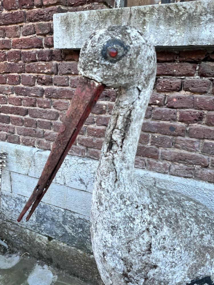 Large concrete stork, early 20th century 