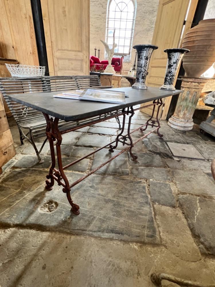 Large metal bistro table, early 20th century 