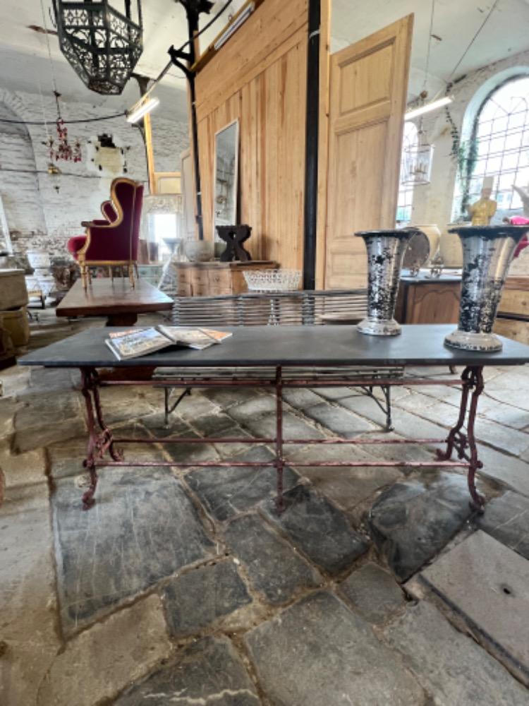 Large metal bistro table, early 20th century 