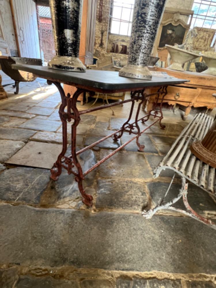 Large metal bistro table, early 20th century 