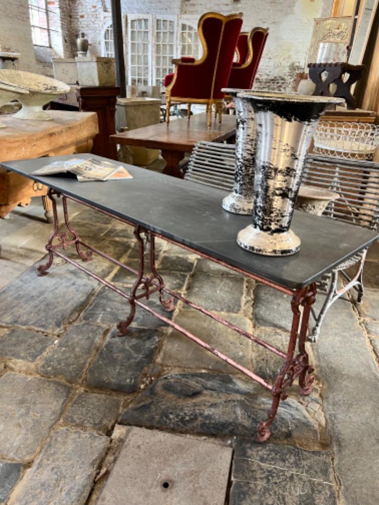 Large metal bistro table, early 20th century 