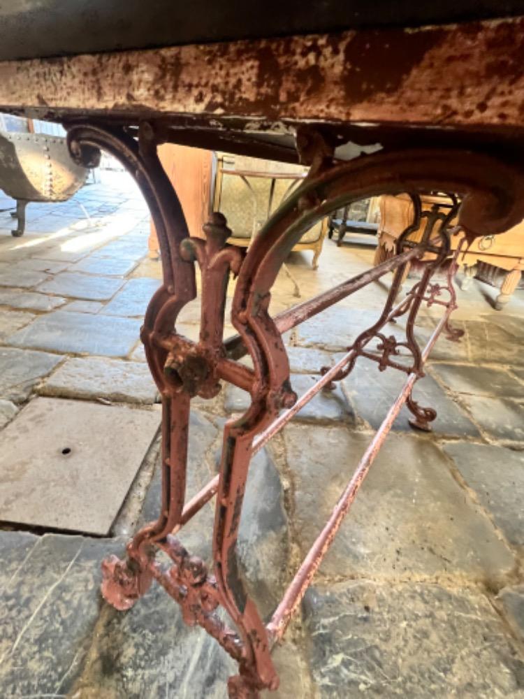 Large metal bistro table, early 20th century 