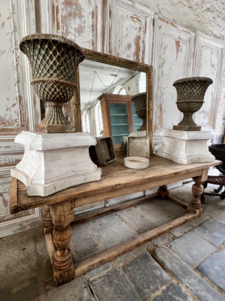 Pair of cast iron vases, late 19th century 