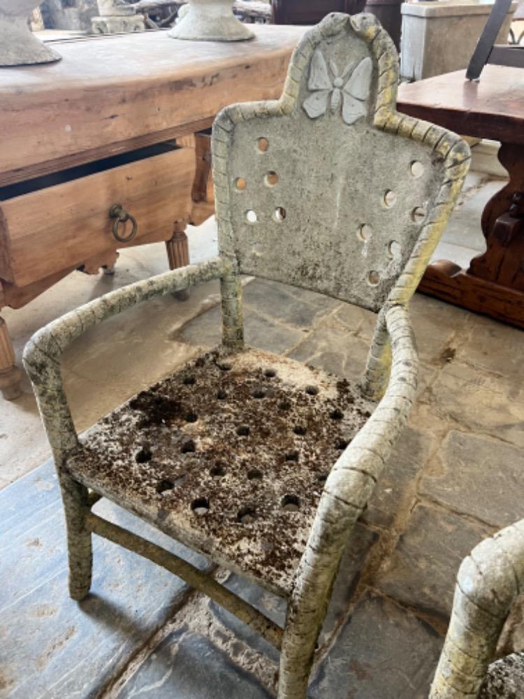 Pair of concrete armchairs, early 20th century 