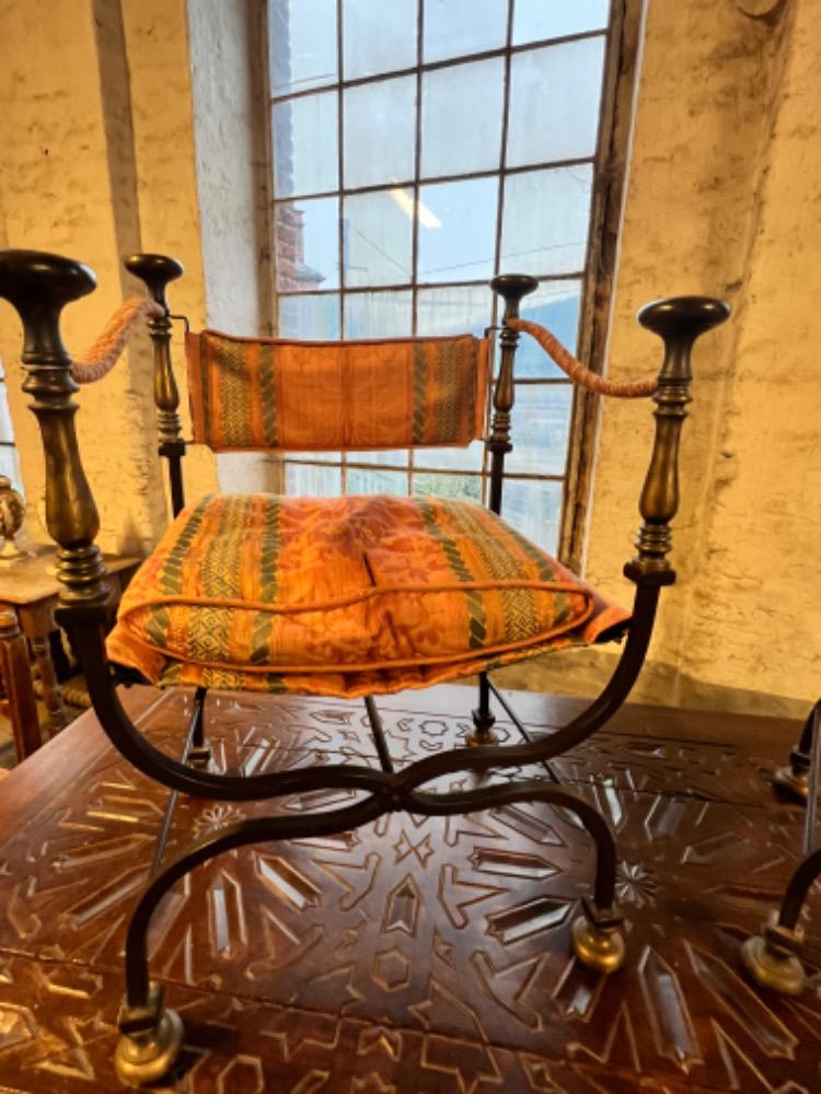 Pair of curule armchairs, mid-20th century 