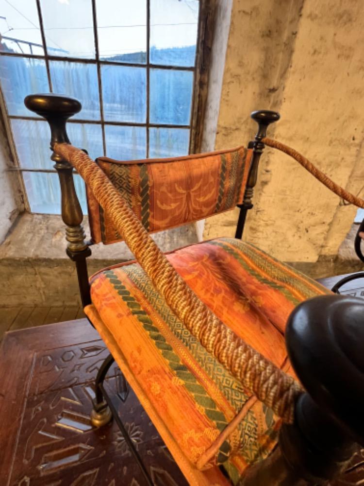 Pair of curule armchairs, mid-20th century 