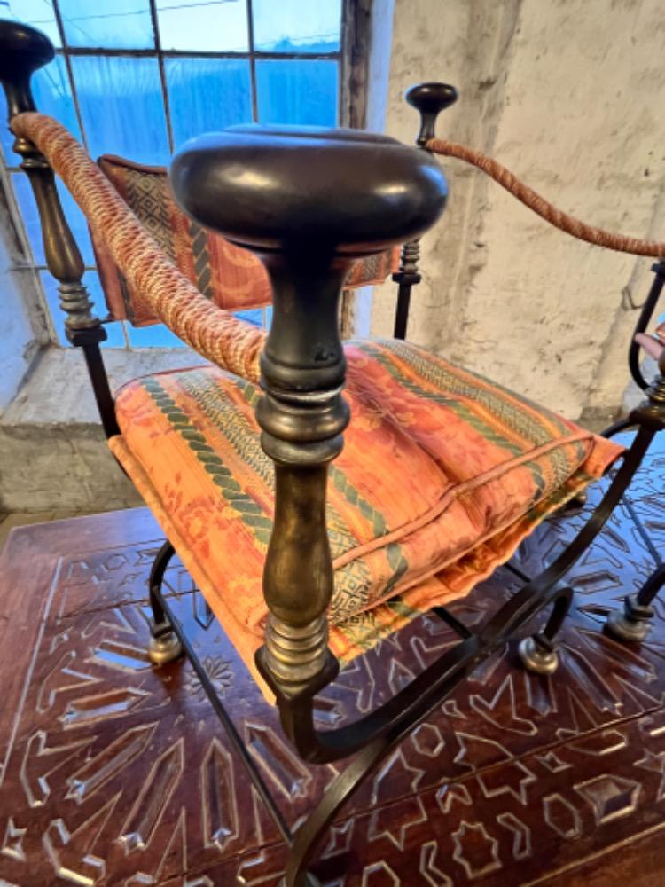 Pair of curule armchairs, mid-20th century 