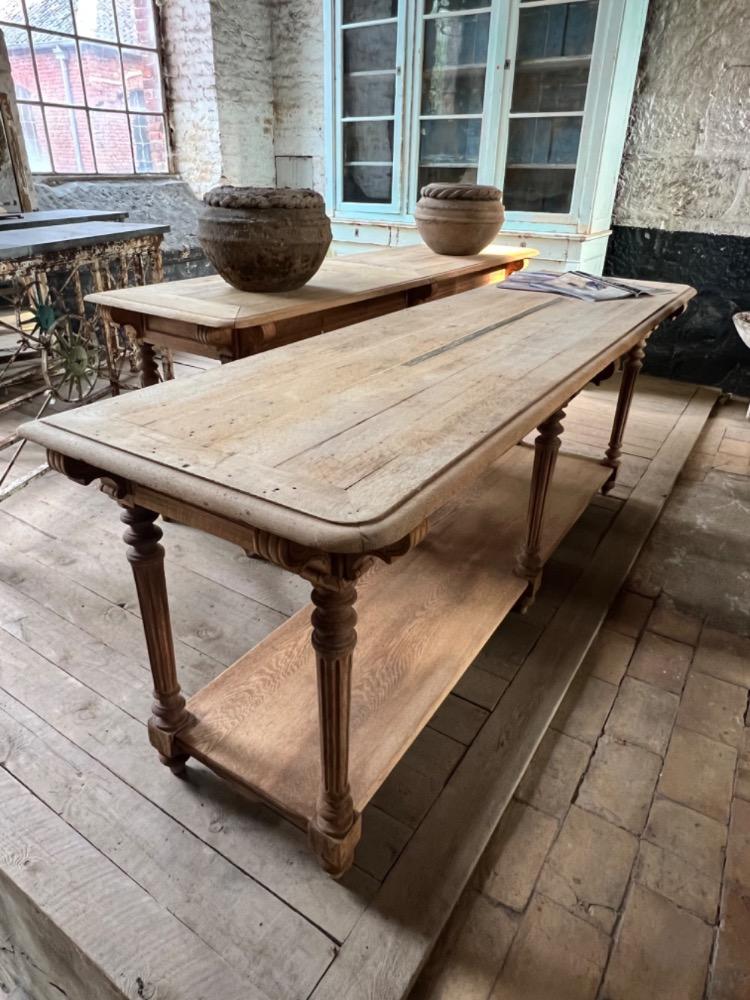 Pair of silk workshop tables, late 19th century 