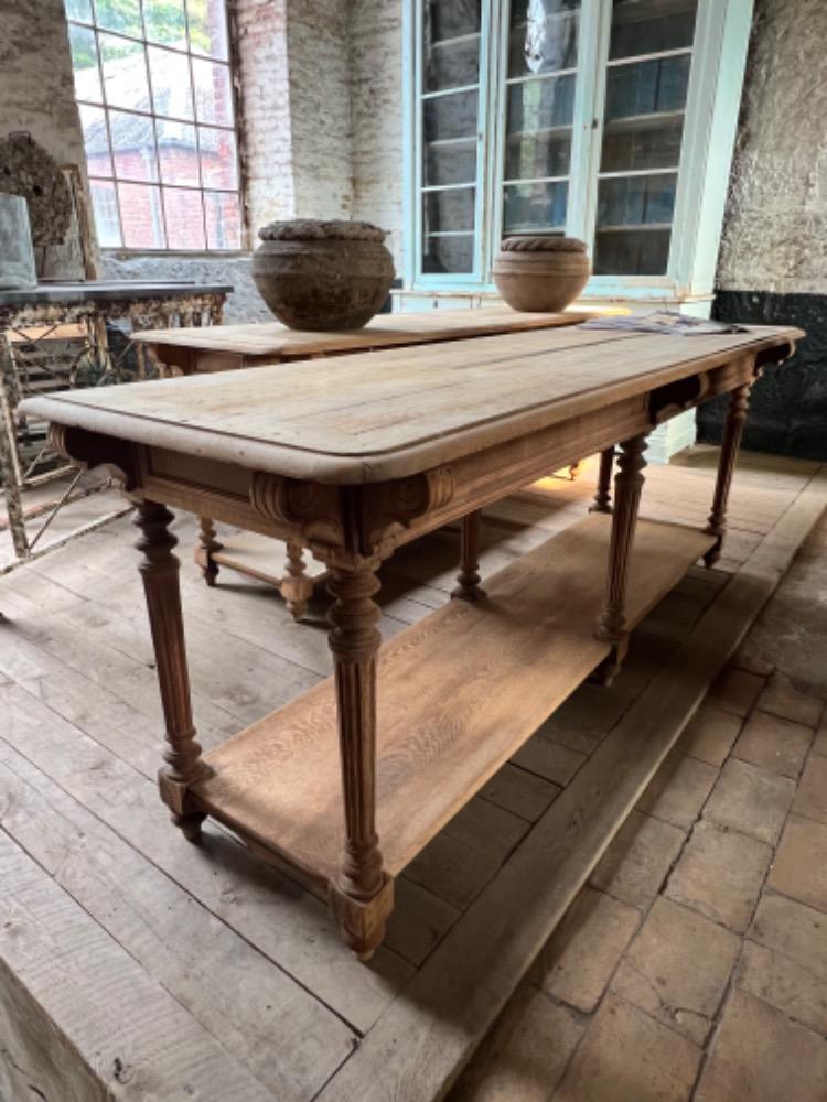 Pair of silk workshop tables, late 19th century 