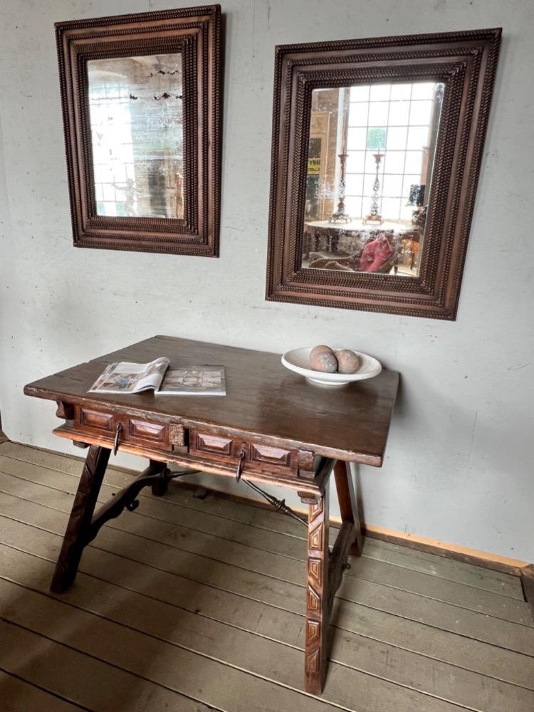 Pair of wooden mirrors, early 20th century 