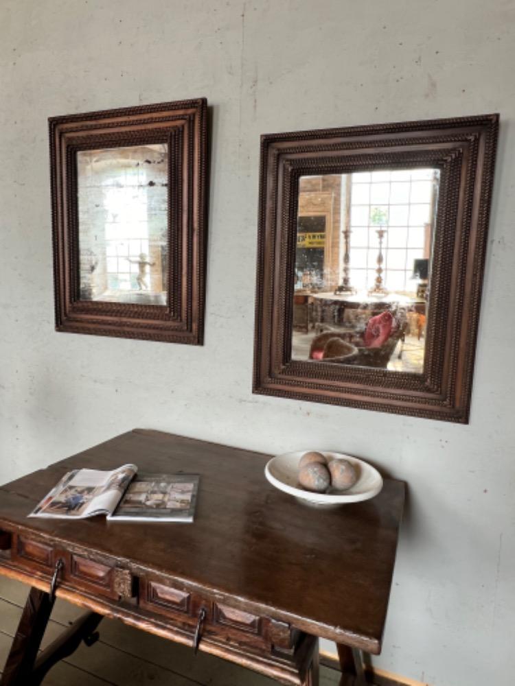 Pair of wooden mirrors, early 20th century 