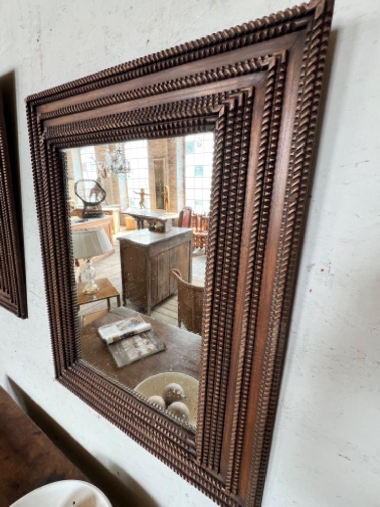 Pair of wooden mirrors, early 20th century 