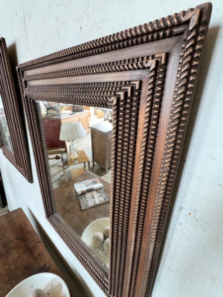 Pair of wooden mirrors, early 20th century 