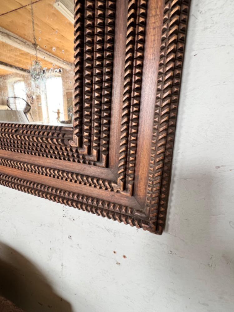 Pair of wooden mirrors, early 20th century 