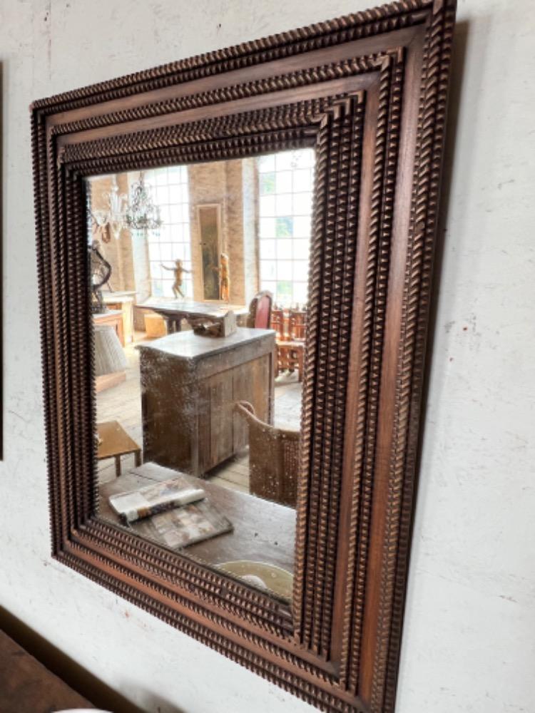 Pair of wooden mirrors, early 20th century 