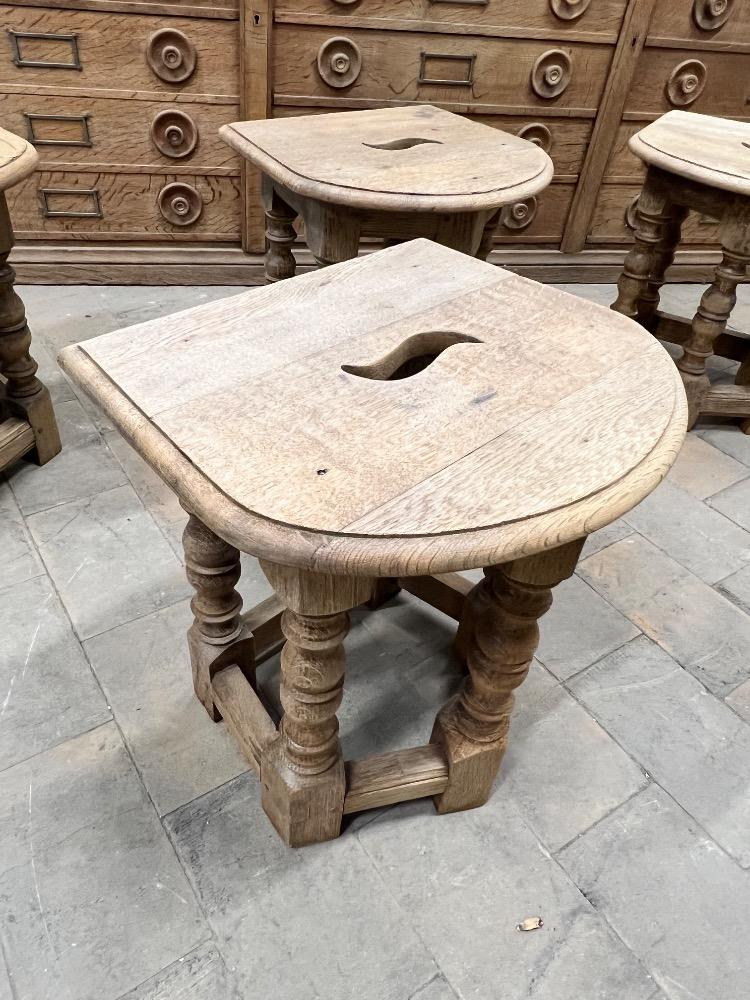 Series of 4 stools, mid-20th century 