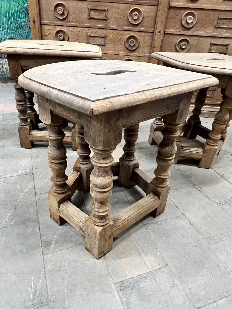 Series of 4 stools, mid-20th century 