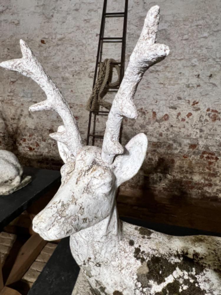 Set of 2 concrete deer, mid-20th century 