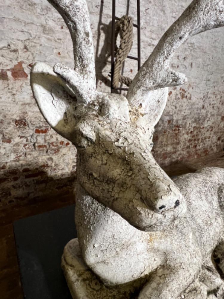 Set of 2 concrete deer, mid-20th century 