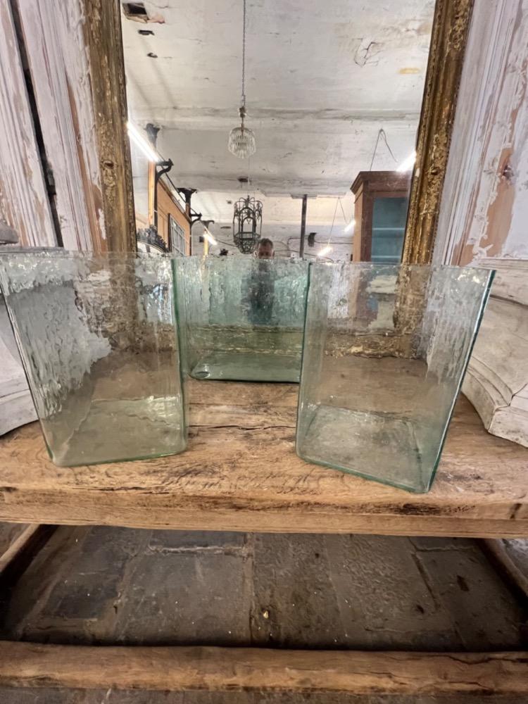 Set of 3 old glass tanks, mid-20th century 