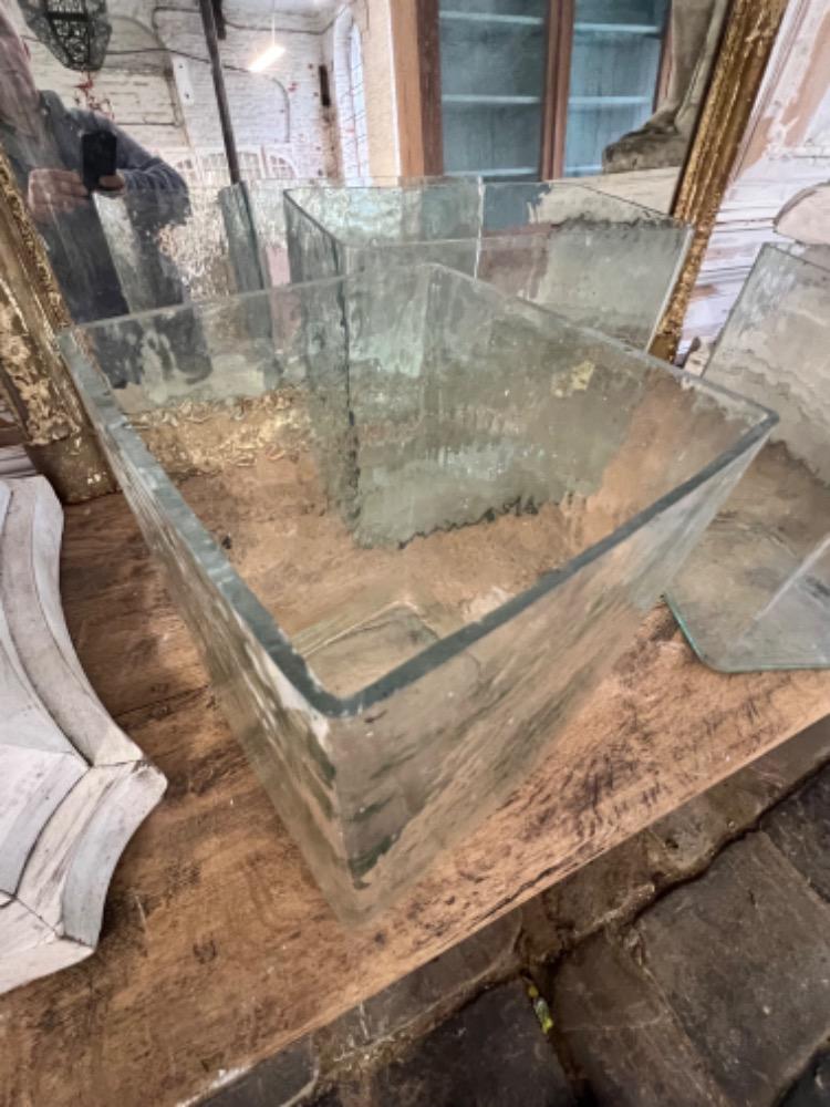 Set of 3 old glass tanks, mid-20th century 