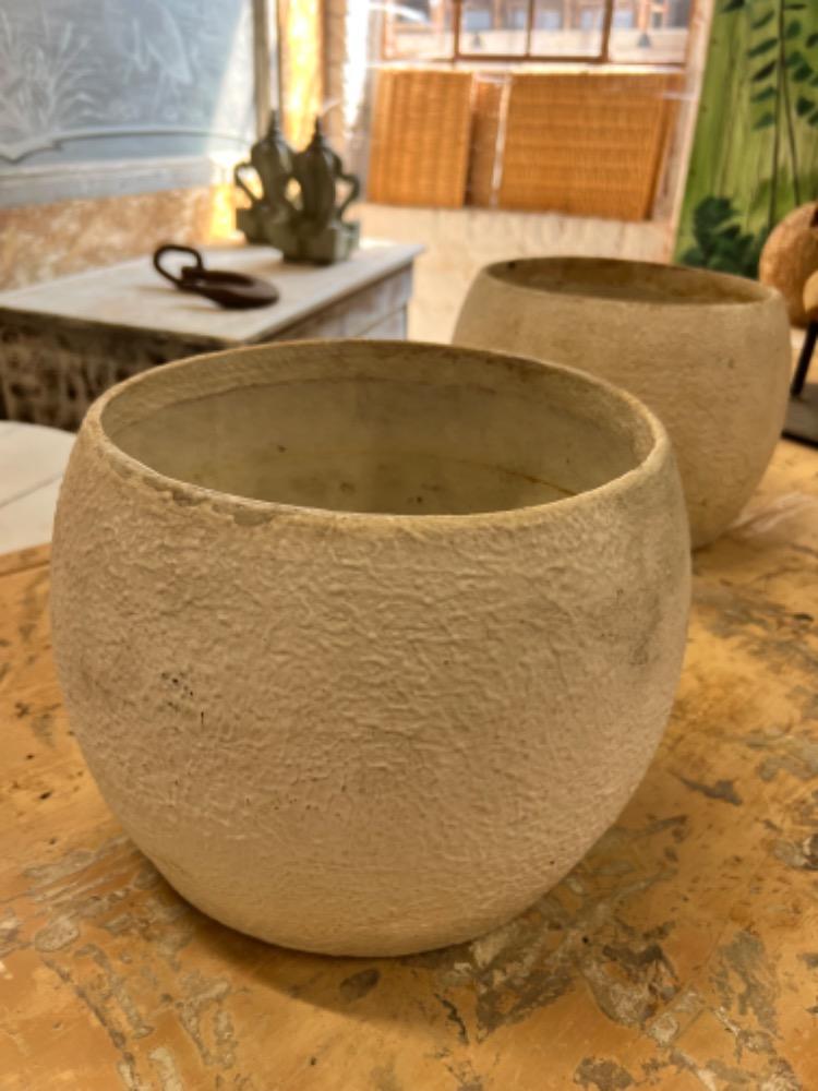 Set of 4 cement planters, mid-20th century 