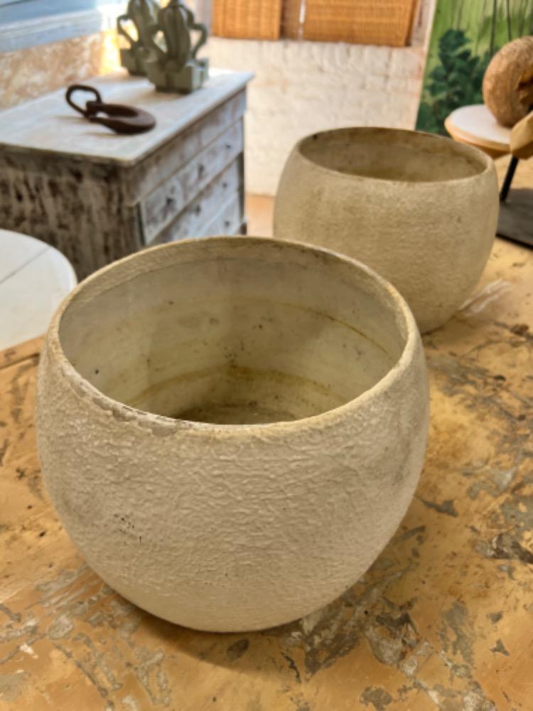 Set of 4 cement planters, mid-20th century 