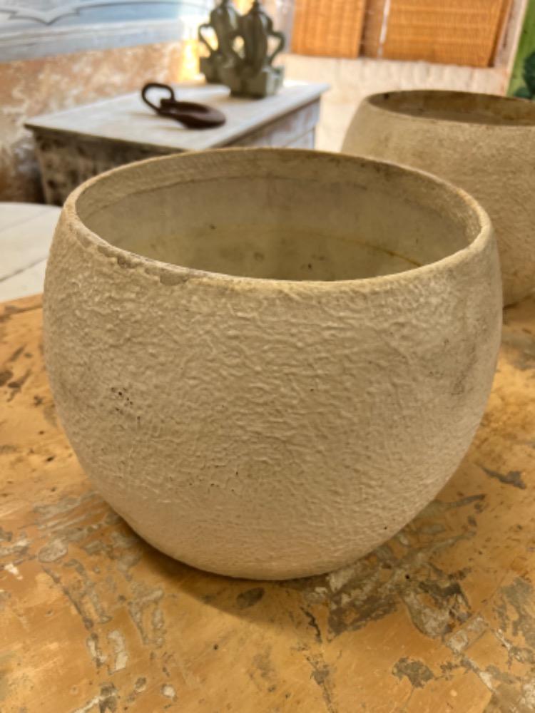 Set of 4 cement planters, mid-20th century 