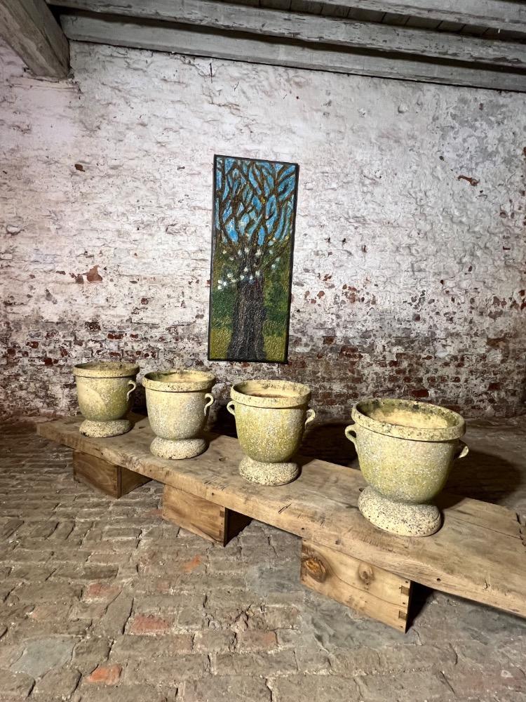 Set of 4 terracotta planters, mid-20th century 