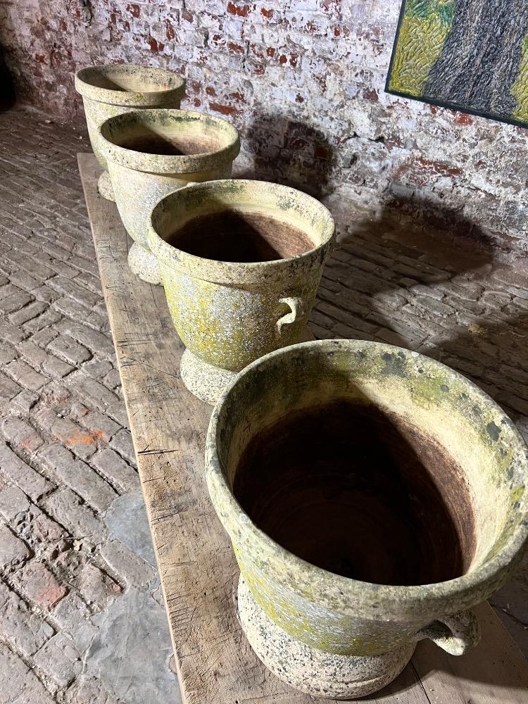 Set of 4 terracotta planters, mid-20th century 