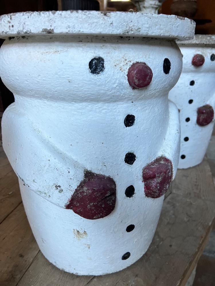 Set of 5 concrete planters, mid-20th century 