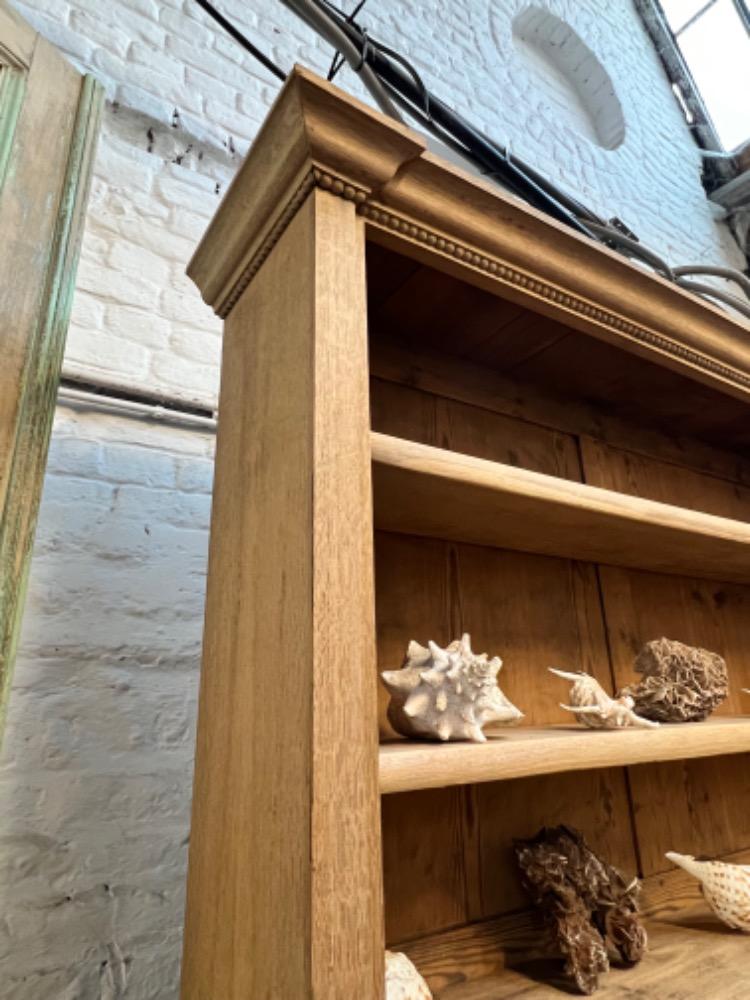 Washed oak bookcase, late 19th century 