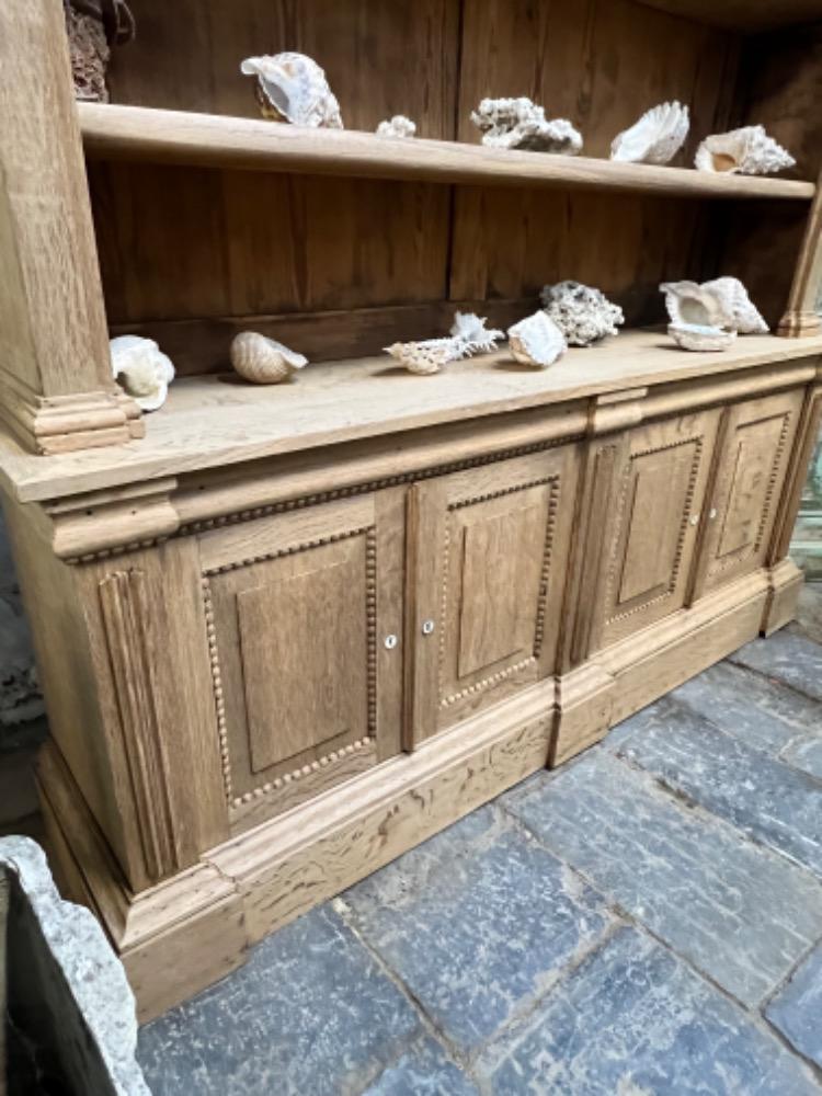 Washed oak bookcase, late 19th century 