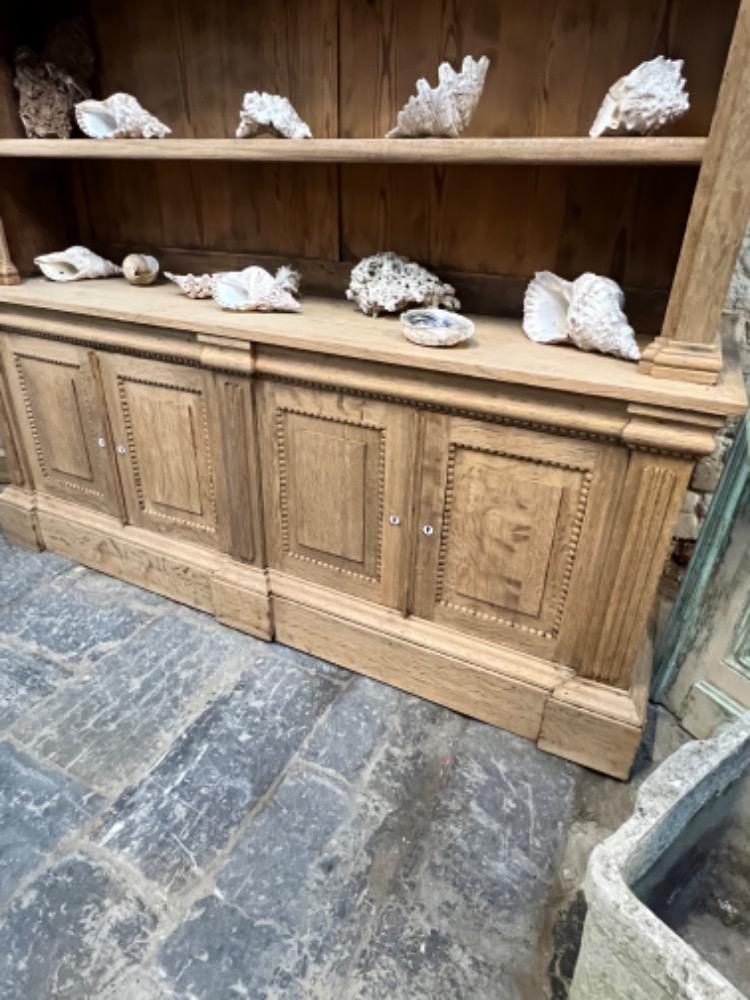 Washed oak bookcase, late 19th century 