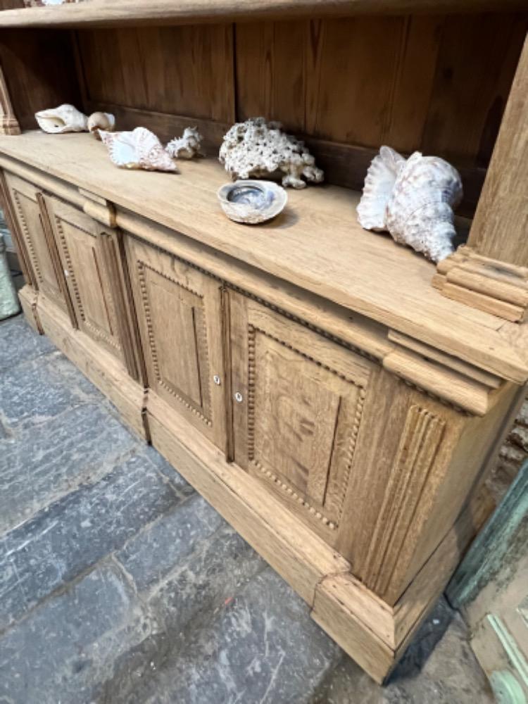 Washed oak bookcase, late 19th century 