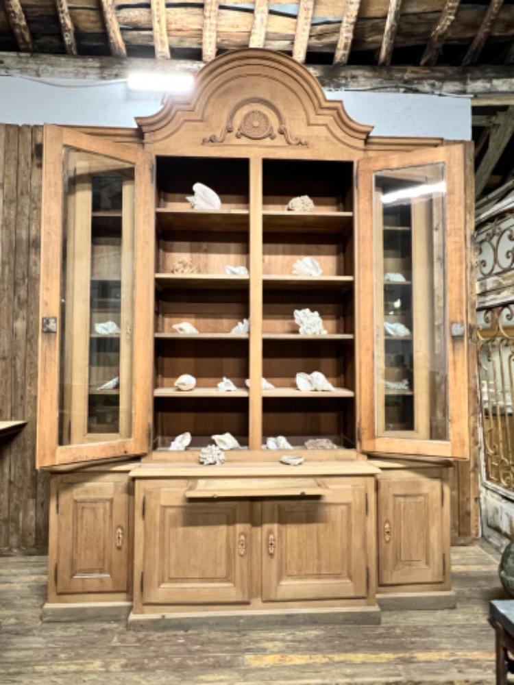 Washed oak cupboard, late 19th century 