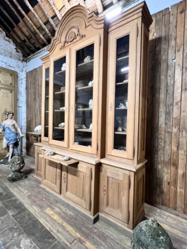 Washed oak cupboard, late 19th century 