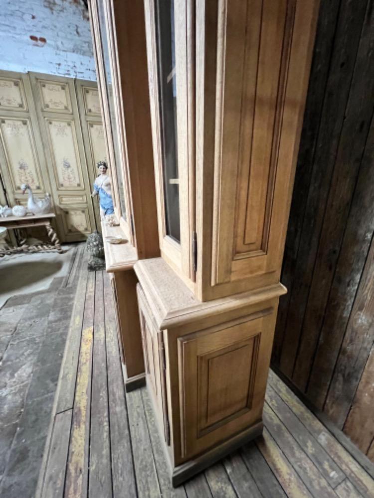 Washed oak cupboard, late 19th century 